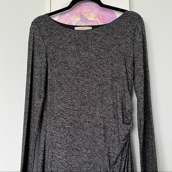 LOFT Long Sleeve Grey Dress -Size S - Picture 1 of 9